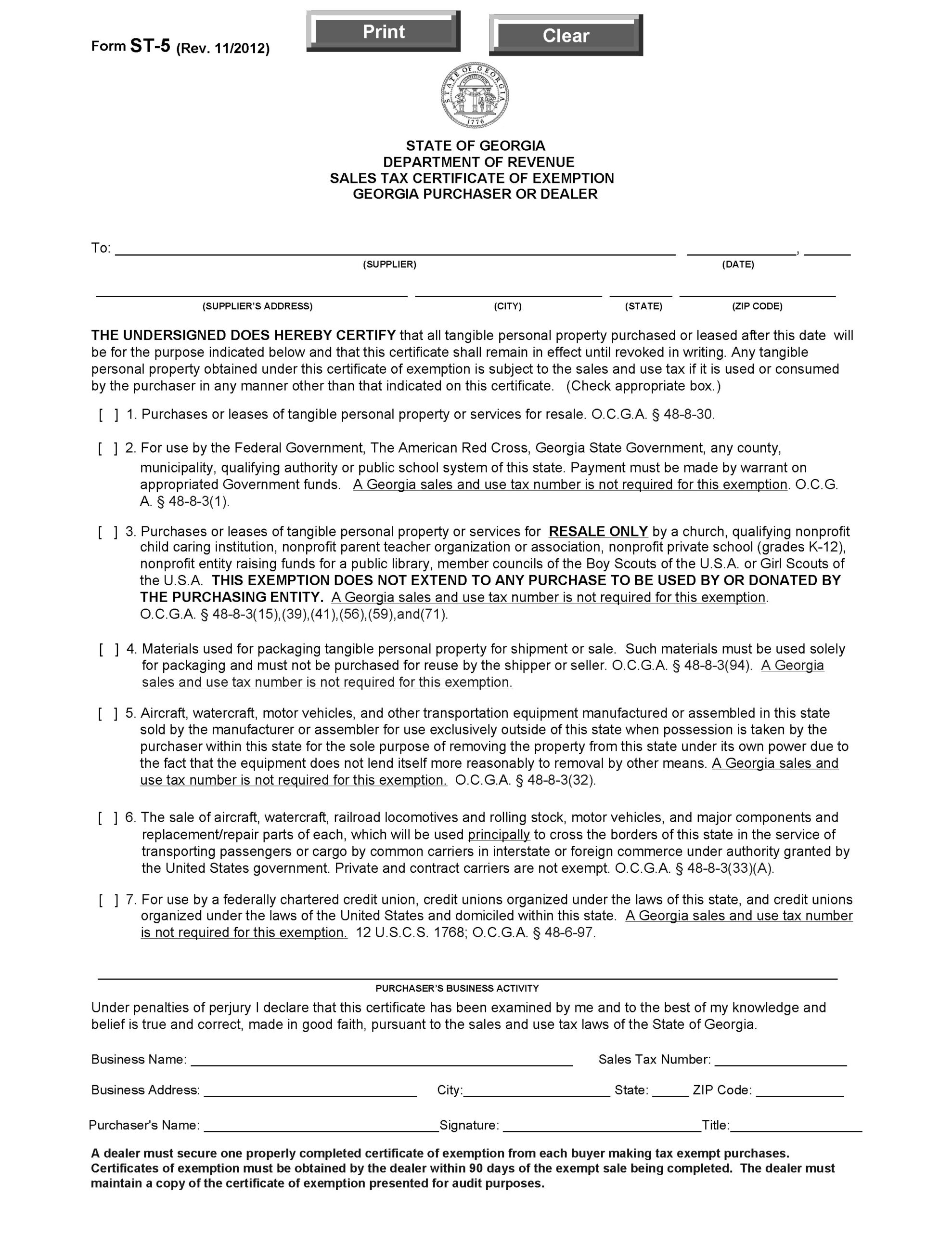 Georgia Resale Certificate Trivantage