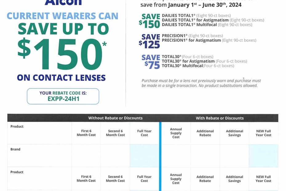 Get Up To A 300 Rebate On Alcon Contact Lenses Sunshine Optometry