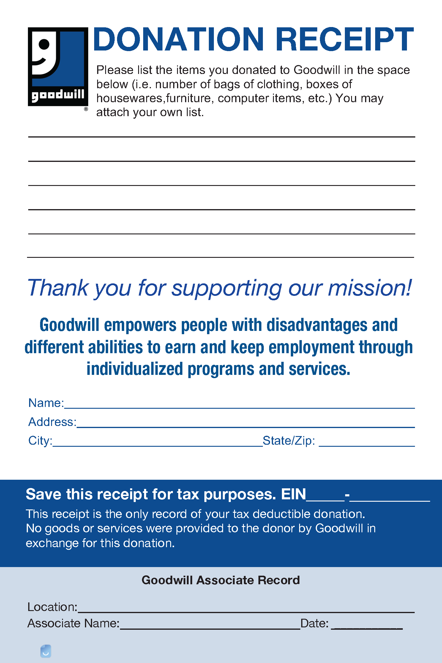 GoodWill Donation Receipt Template Invoice Maker Worksheets Library