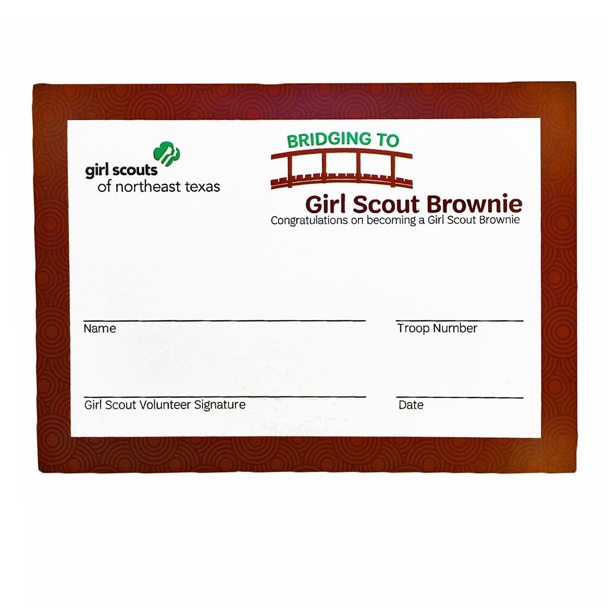 GSNETX Bridge To Brownie Certificate Pkg Of 5 Girl Scout Shop