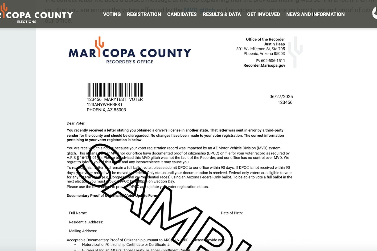 Here s What Maricopa County Voters Should Do If They Get Proof of citizenship Request
