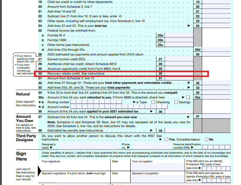 How Do I Claim The Recovery Rebate Credit On My Tax Return