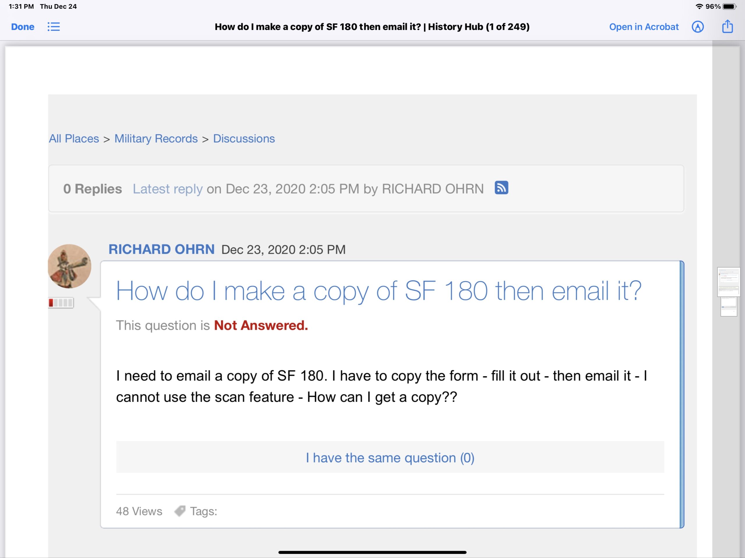 How Do I Make A Copy Of SF 180 Then Email It Military Records Forum Military Records History Hub