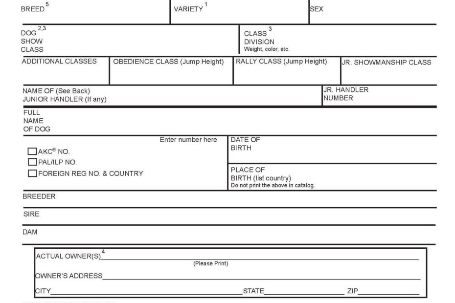 How To Complete An AKC Dog Show Entry Form American Kennel Club