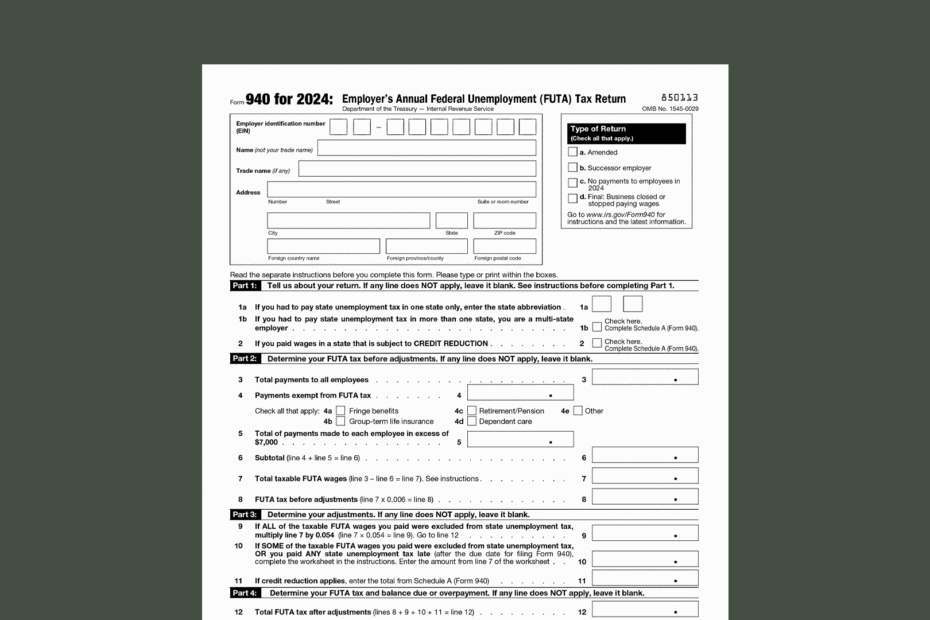 How To File Form 940 The Employer s Annual Federal Unemployment