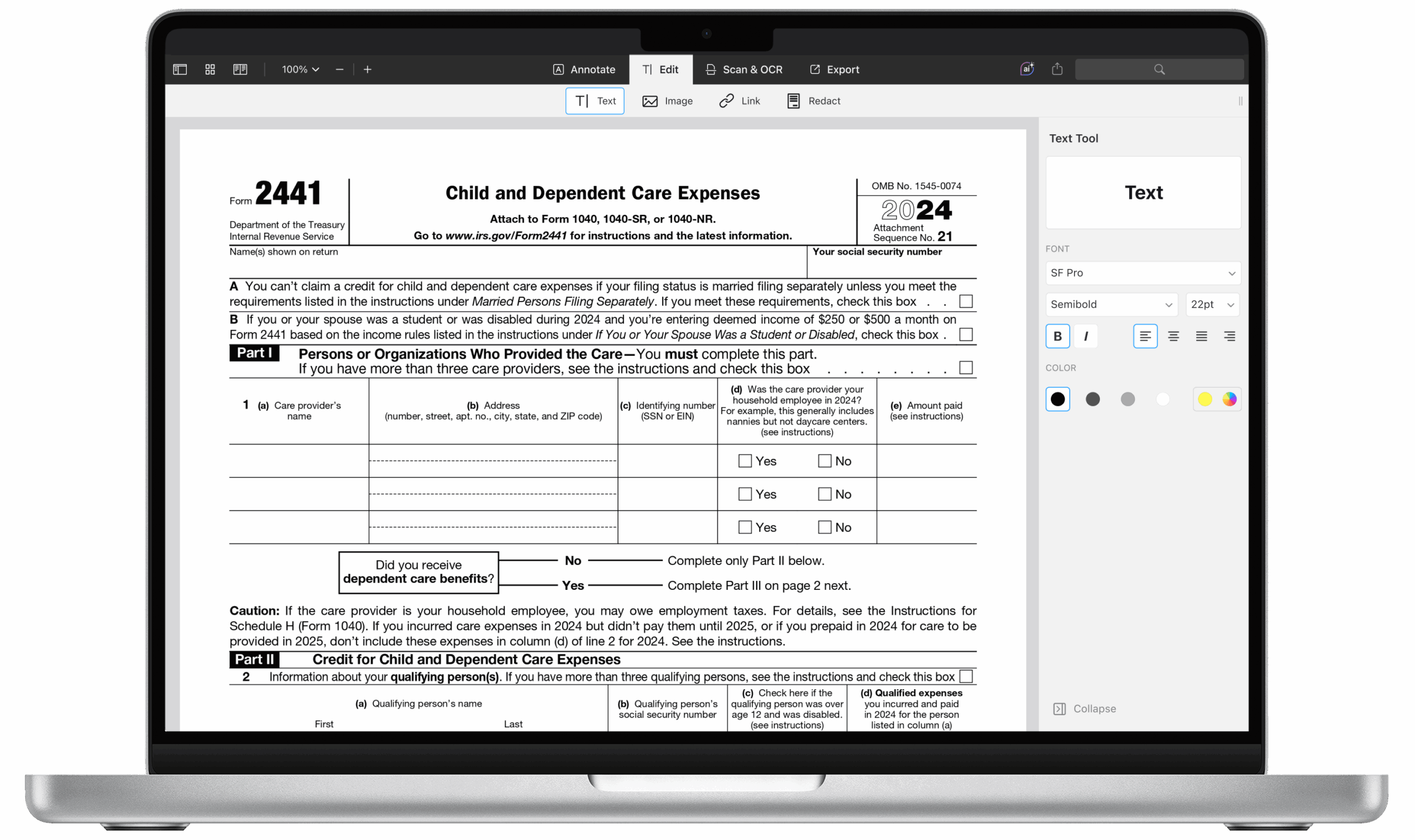 How To Fill Out IRS 2441 Form PDF 2024 2025 PDF Expert How To Fill Out IRS 2441 Form PDF 2024 2025 PDF Expert