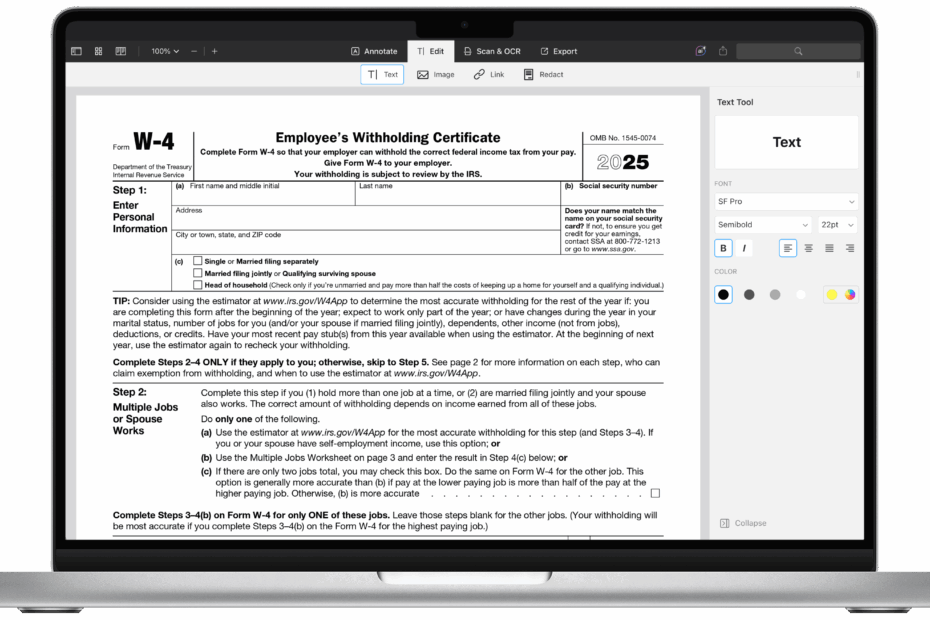 How To Fill Out IRS W4 Form 2025 PDF PDF Expert