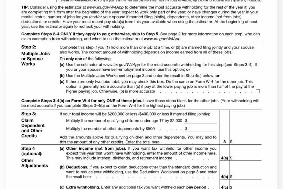 How To Fill Out IRS W4 Form 2025 PDF PDF Expert