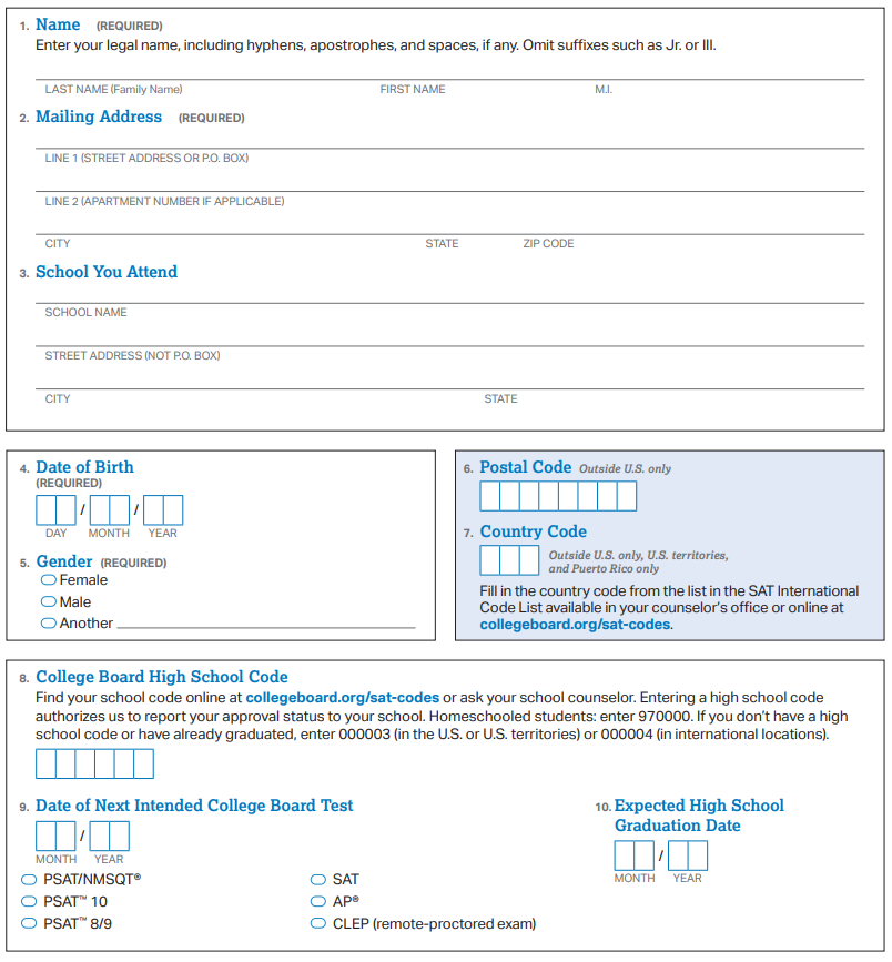How To Fill Out The Student Eligibility Form Accommodations College Board