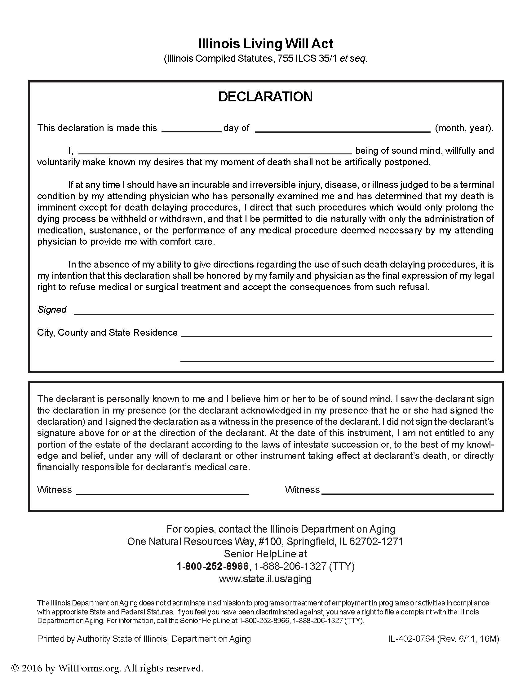 Illinois Will Forms Last Will And Testament Living Will Archives Will Forms Will Forms