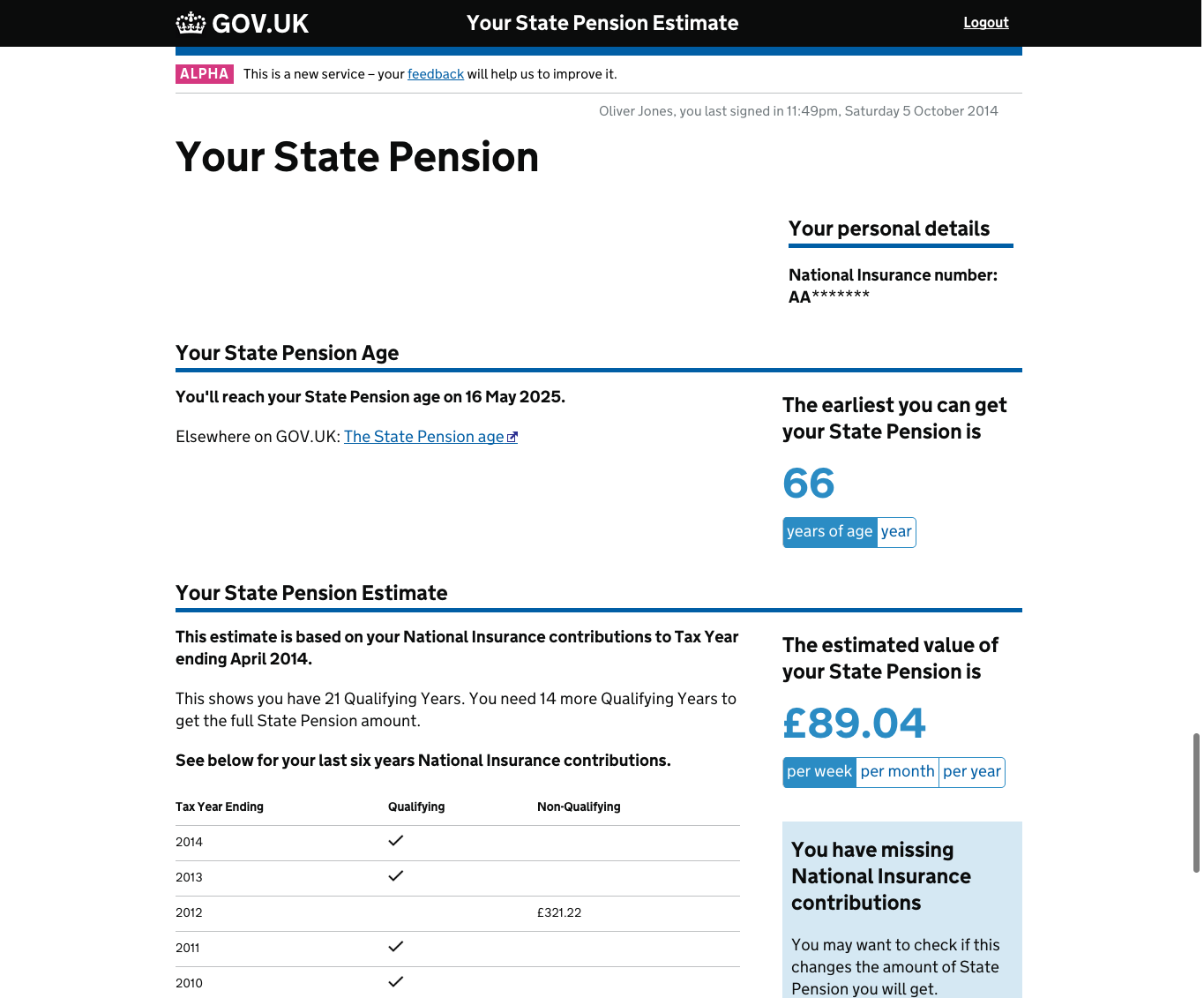 Improving The Check Your State Pension Service In Public Beta Design In Government