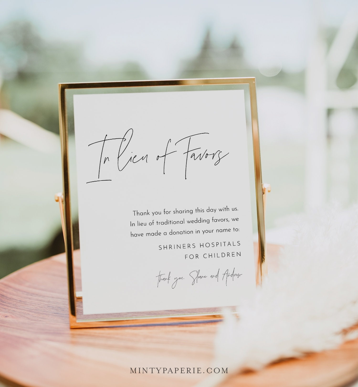 In Lieu Of Favors Sign Template Minimalist Wedding Donation Sign Editable Charity Card Instant Download Printable Templett 0026 70S