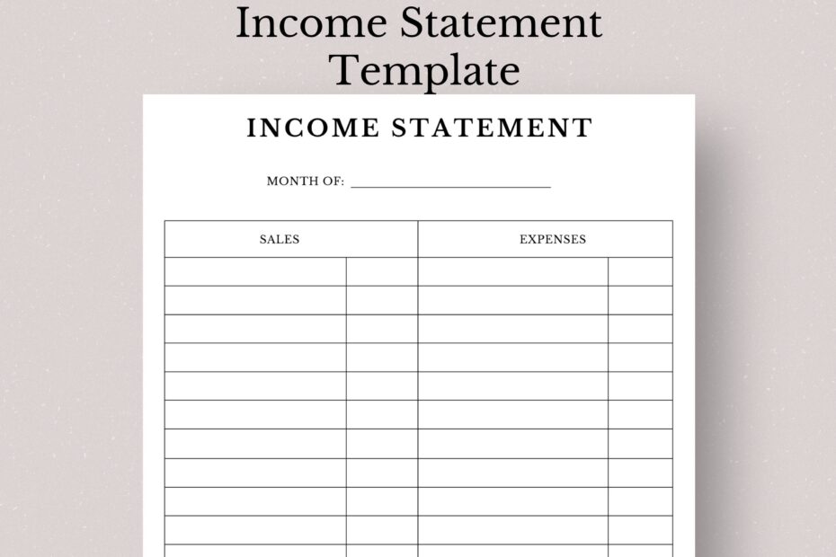 Income Statement Tracker Printable Profit U0026 Loss Sheet Small Business Finance Template Monthly Income Log PDF Instant Download