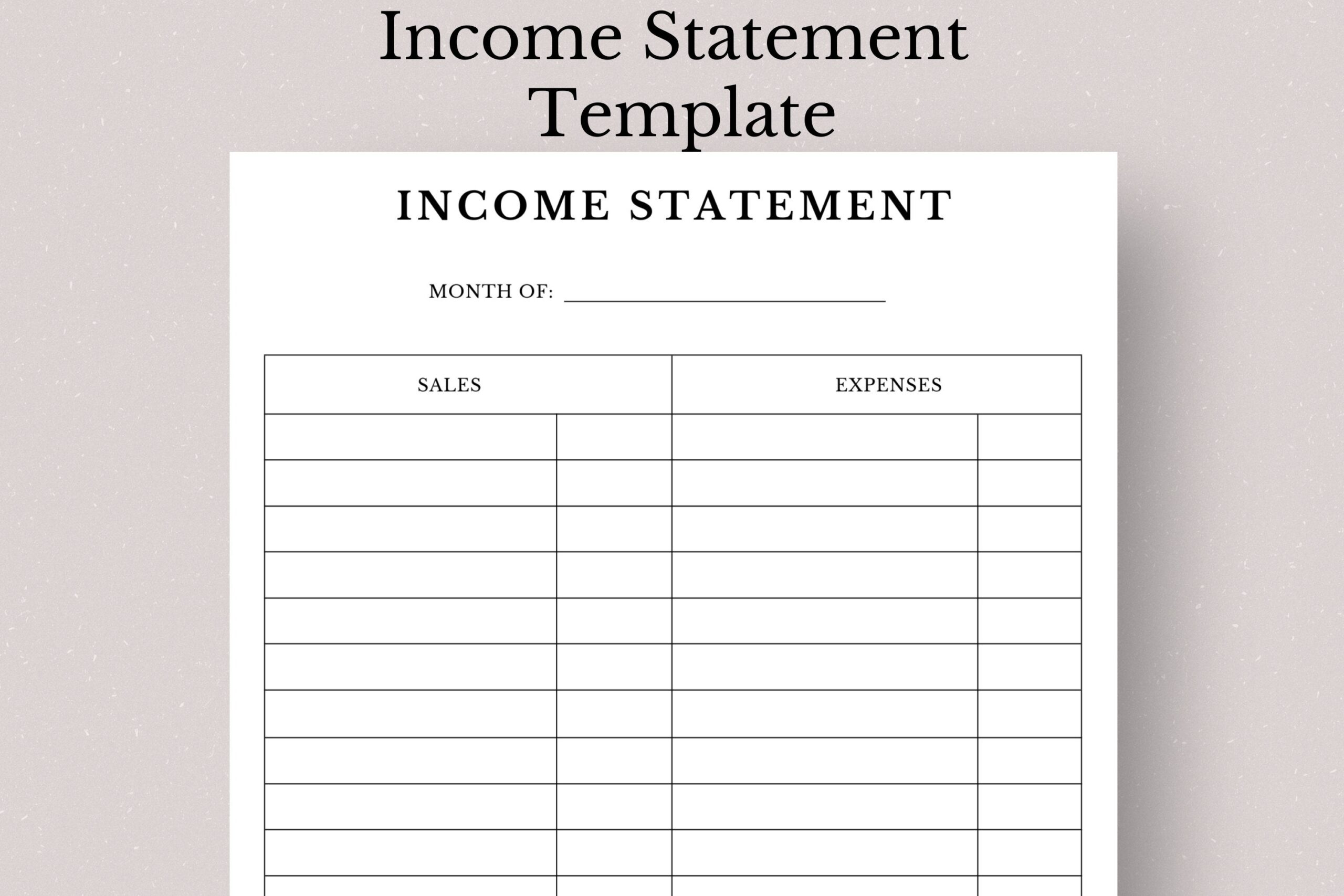 Income Statement Tracker Printable Profit U0026 Loss Sheet Small Business Finance Template Monthly Income Log PDF Instant Download