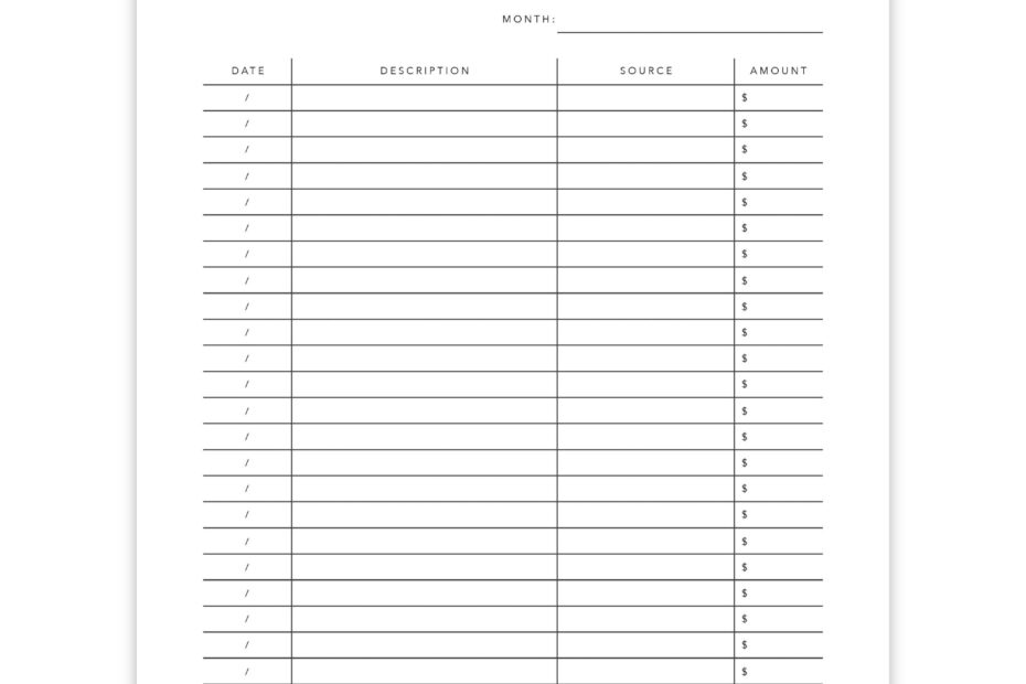 Income Tracker Printable Income Tracking Income Log Monthly Income Tracker Money Tracker Financial Planner Budget Printable Etsy Australia
