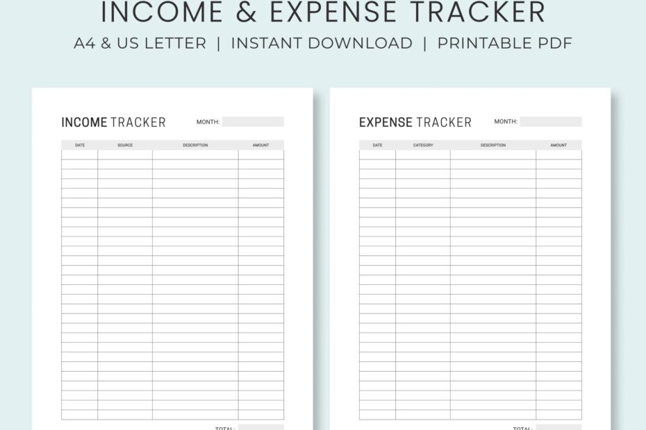 Income U0026 Expense Tracker Printable Money Tracker Business