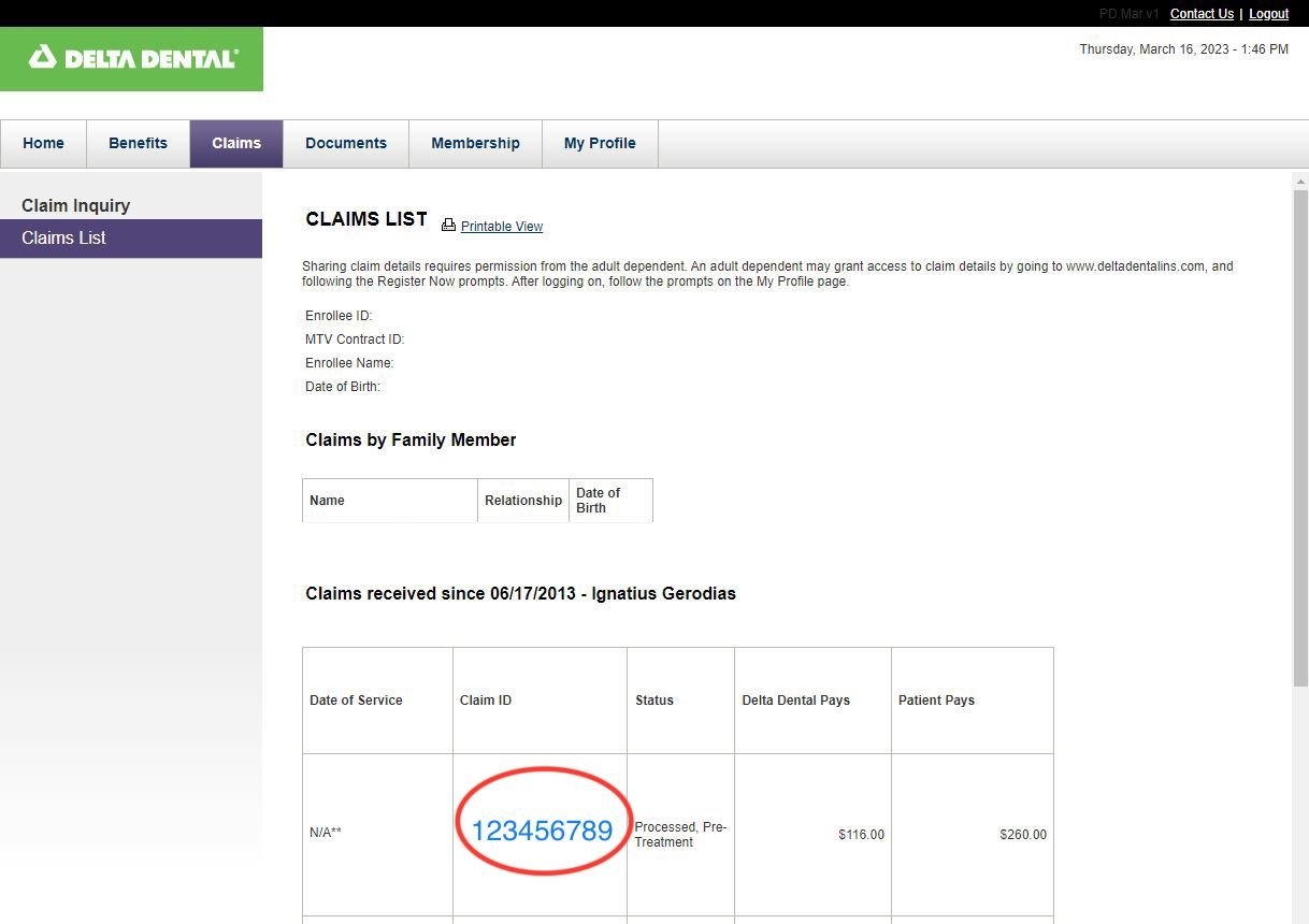 Instructions To Follow Up On Claims And Pre Treatment Estimates Delta Dental Discovery Pediatric Dentistry