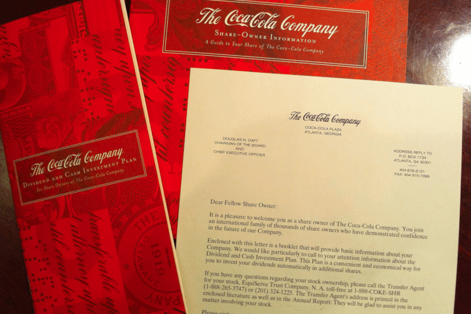 Investing Through The Coca Cola Direct Stock Purchase Plan And The Coca Cola Dividend Reinvestment Plan Or DRIP