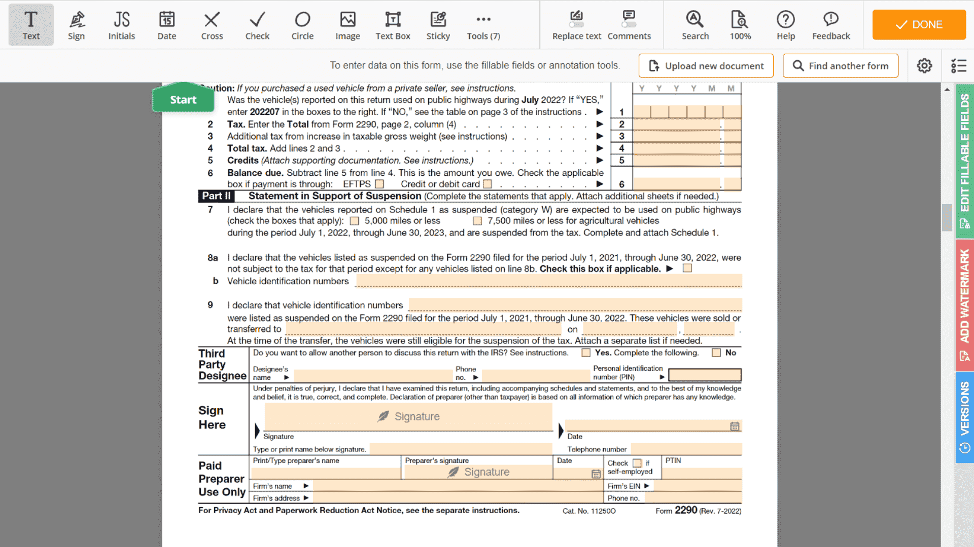 Irs 2290 Form 2021 Printable Form