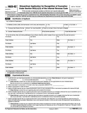 Irs Form 1023 ez Templates Fillable Printable Samples For PDF Word