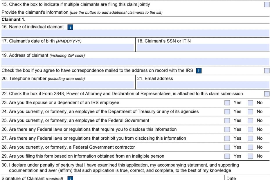 IRS Form 211 Instructions