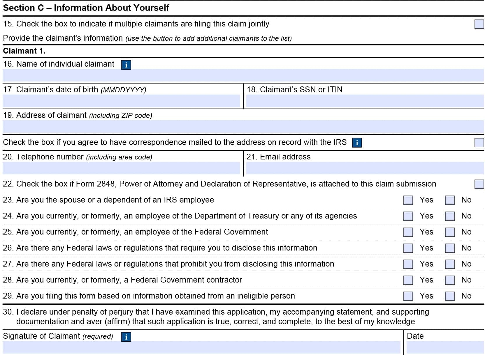 IRS Form 211 Instructions