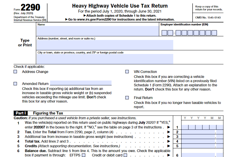 Irs Form 2290 Printable 2025 Irs Form 2290 Printable 2025