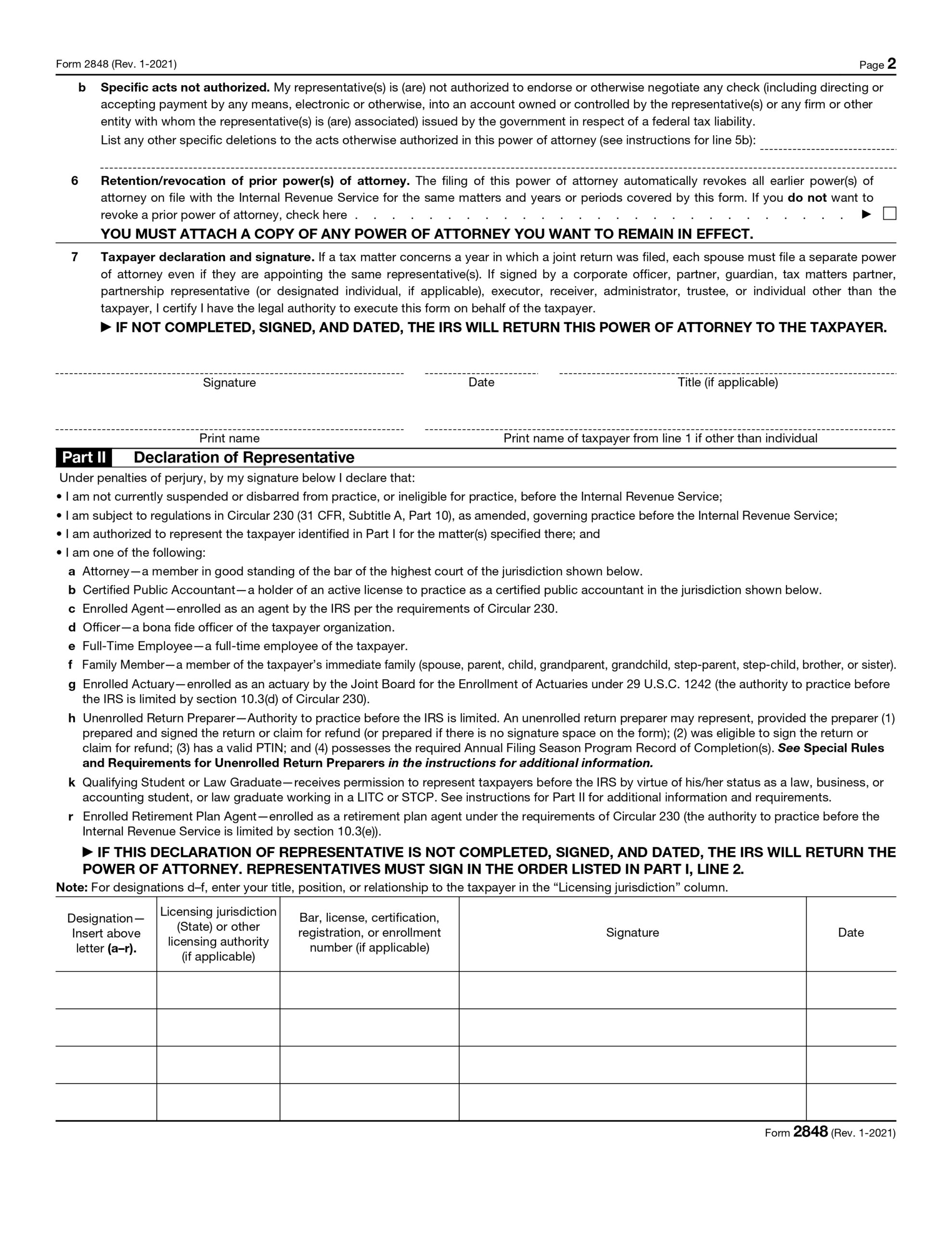 IRS Form 2848 Essential Guide To Power Of Attorney For Taxpayers Bench Accounting