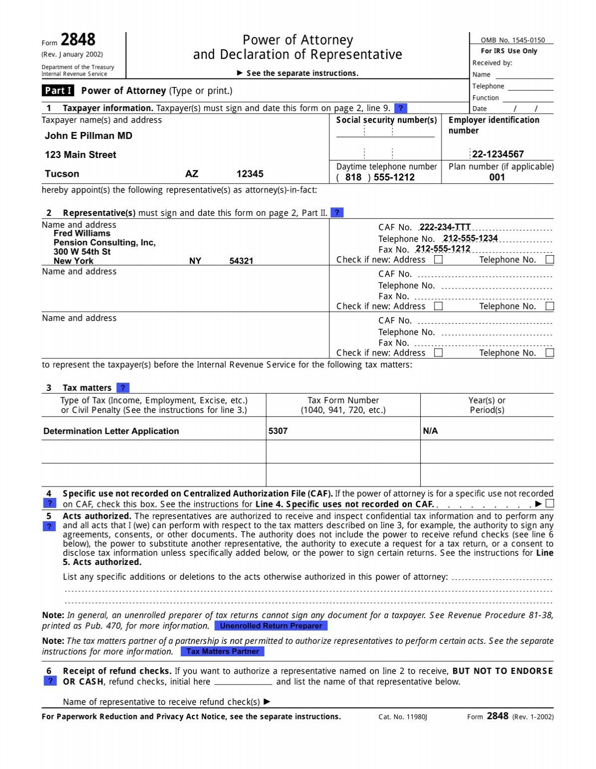 IRS Form 2848 pdf Ftwilliam