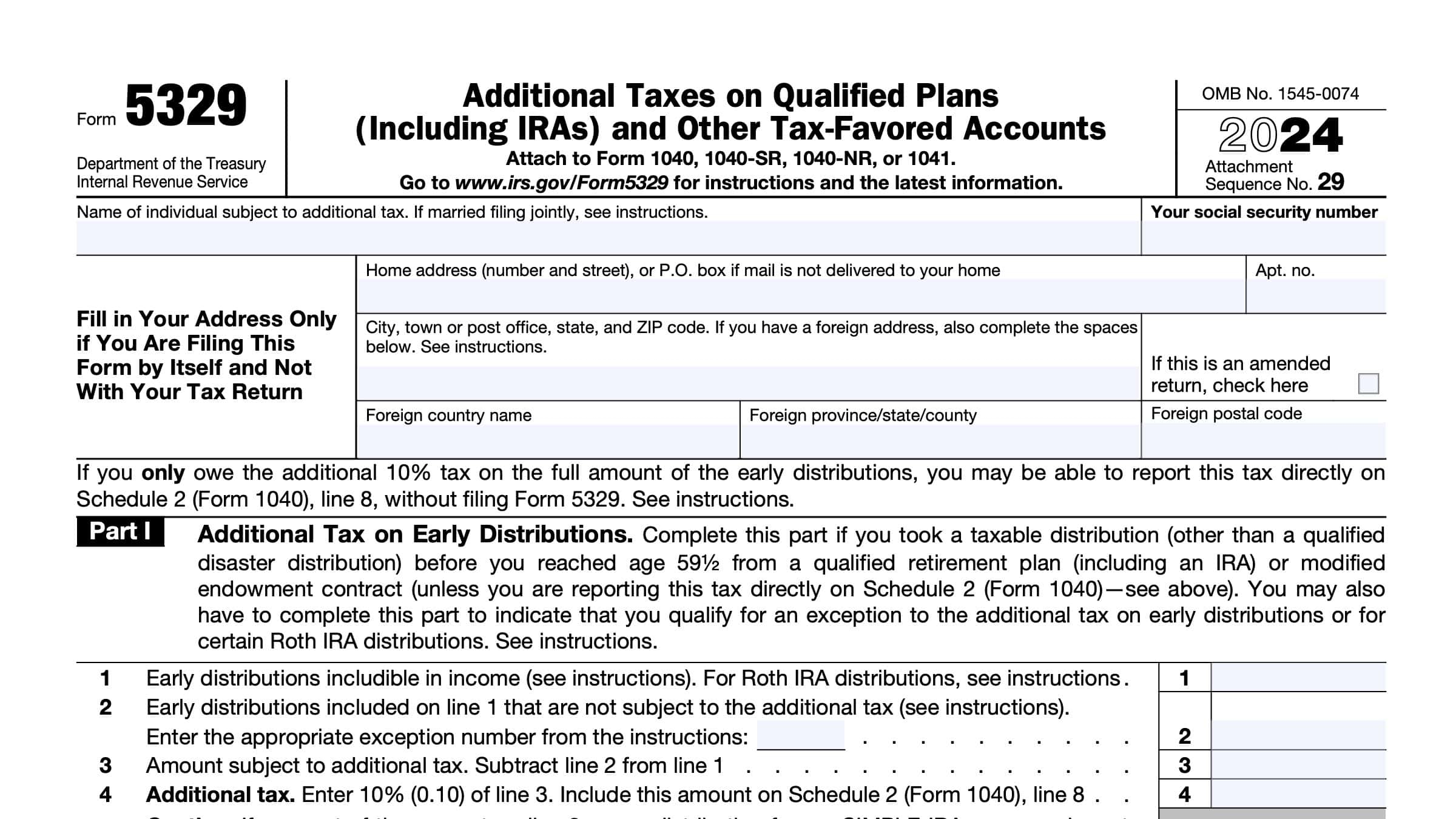 IRS Form 5329 Instructions A Guide To Additional Taxes