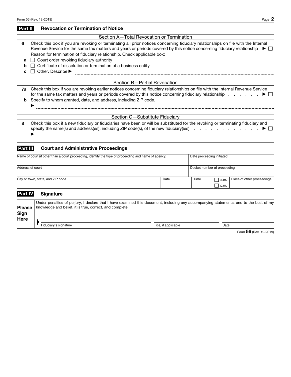 IRS Form 56 Fill Out Sign Online And Download Fillable PDF 