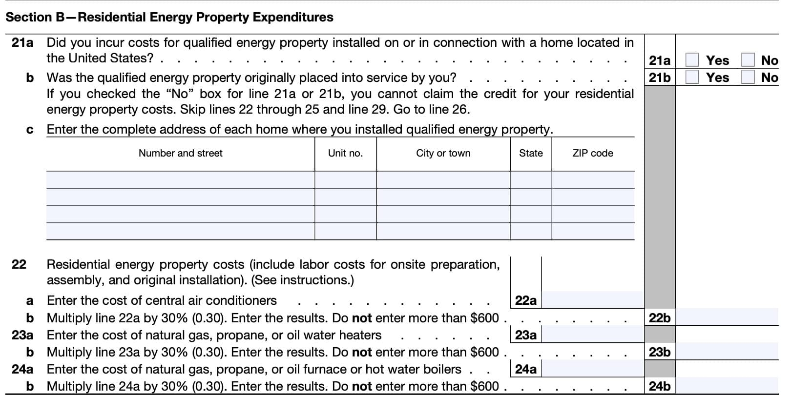 IRS Form 5695 Instructions Residential Energy Credits