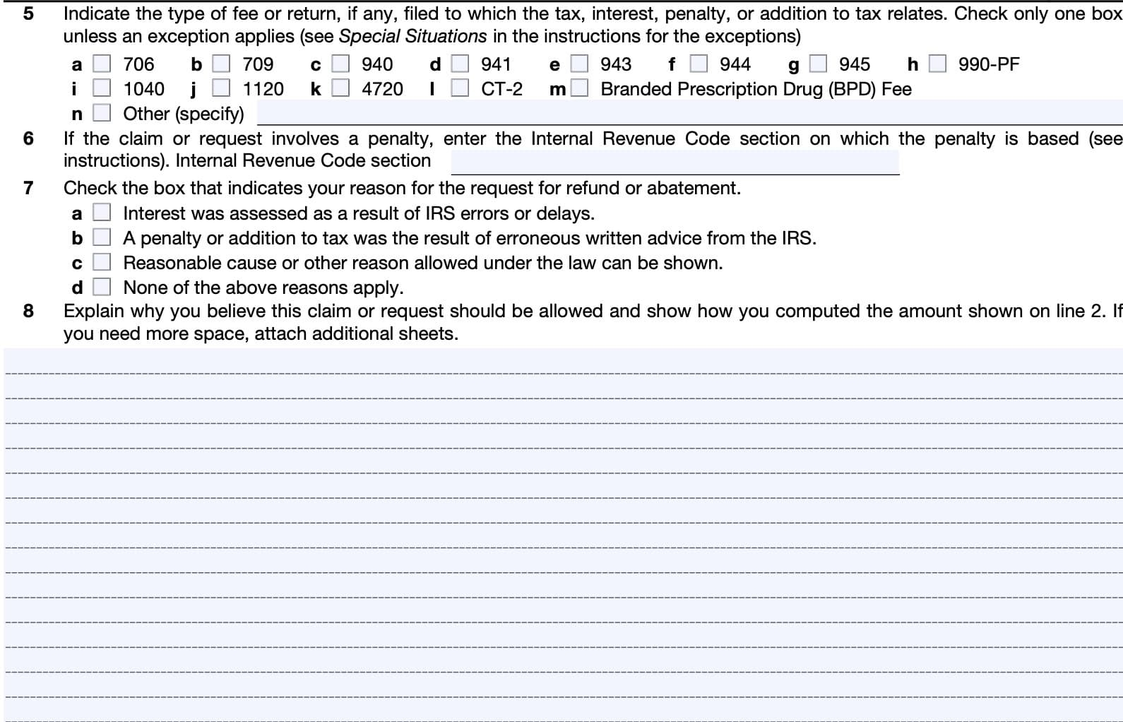 IRS Form 843 Instructions IRS Form 843 Instructions