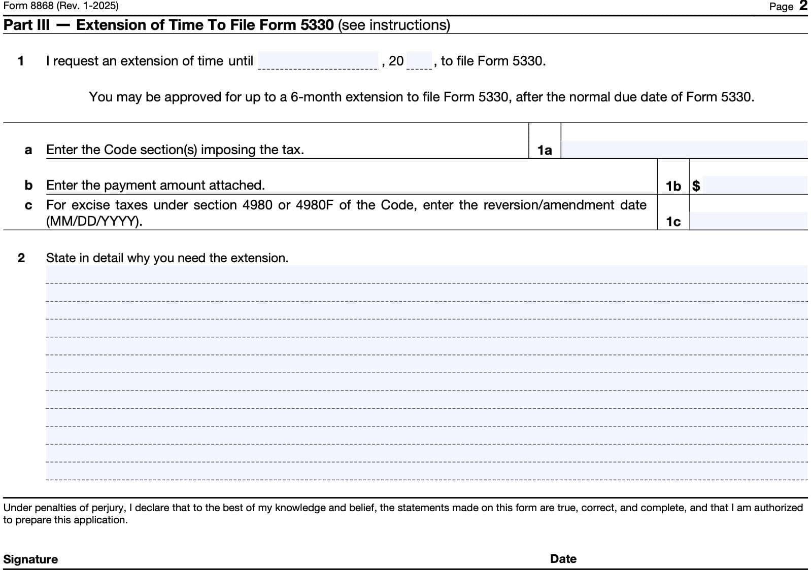 IRS Form 8868 Instructions Exempt Organization Extension