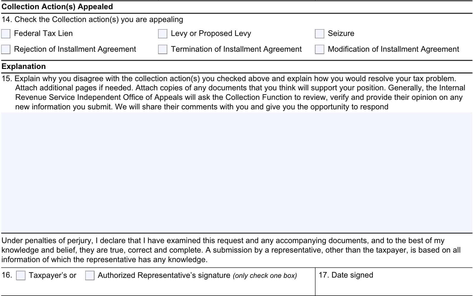 IRS Form 9423 Instructions Your Collection Appeal Request