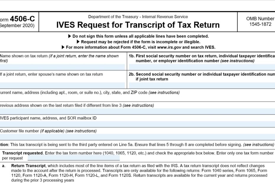 IRS Releases New Form 4506 C
