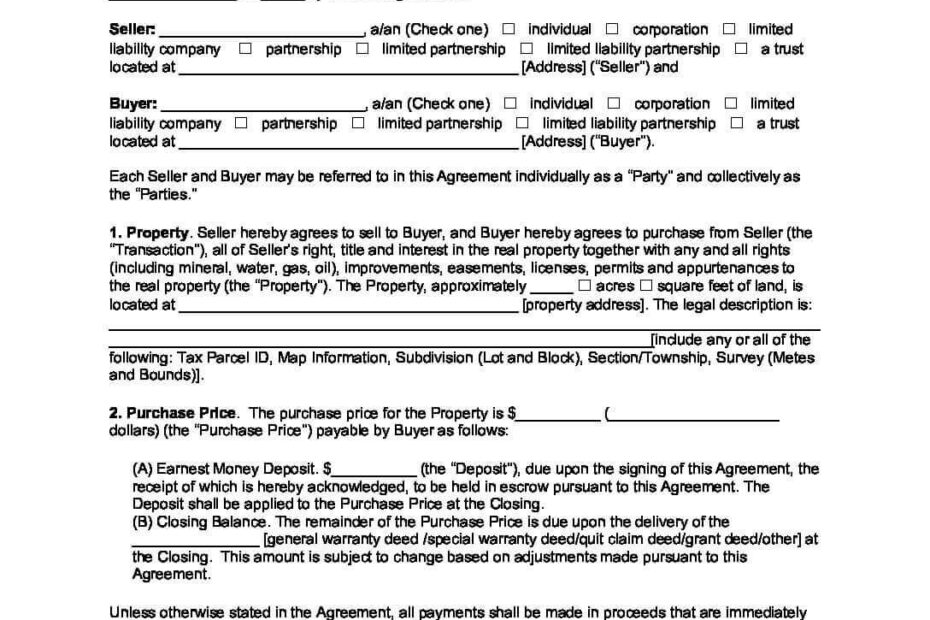 Land Purchase Agreement Template Create Download U0026 Print Land Sale Contract PDF U0026 Word