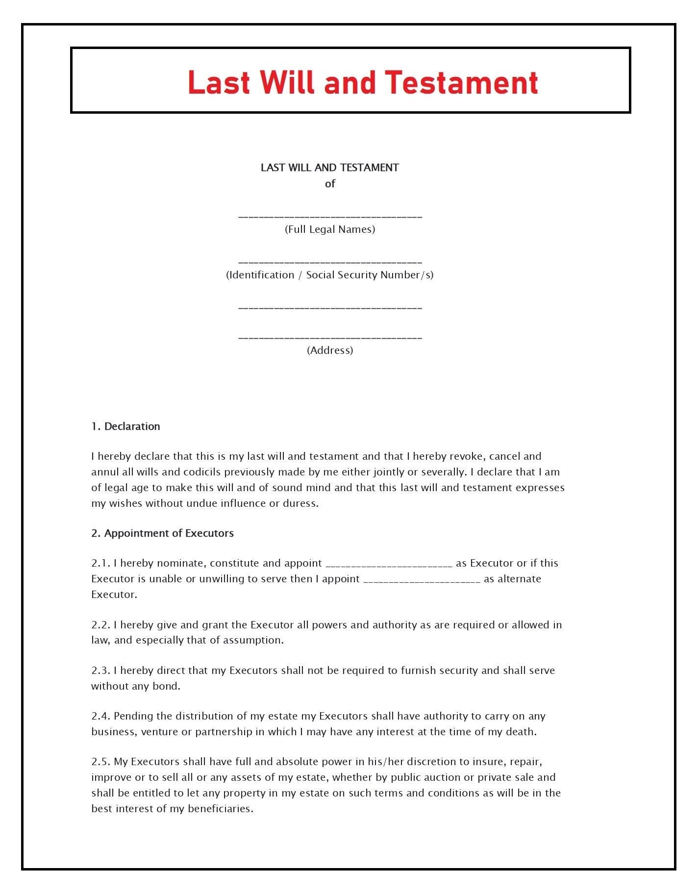 Last Will And Testament Last Will And Testament Template Editable PDF File Available For Instant Download Etsy Australia