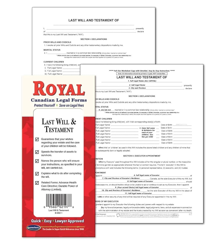 Last Will U0026 Testament Canada Do it Yourself Legal Forms By Permacharts Amazon ca Office Products