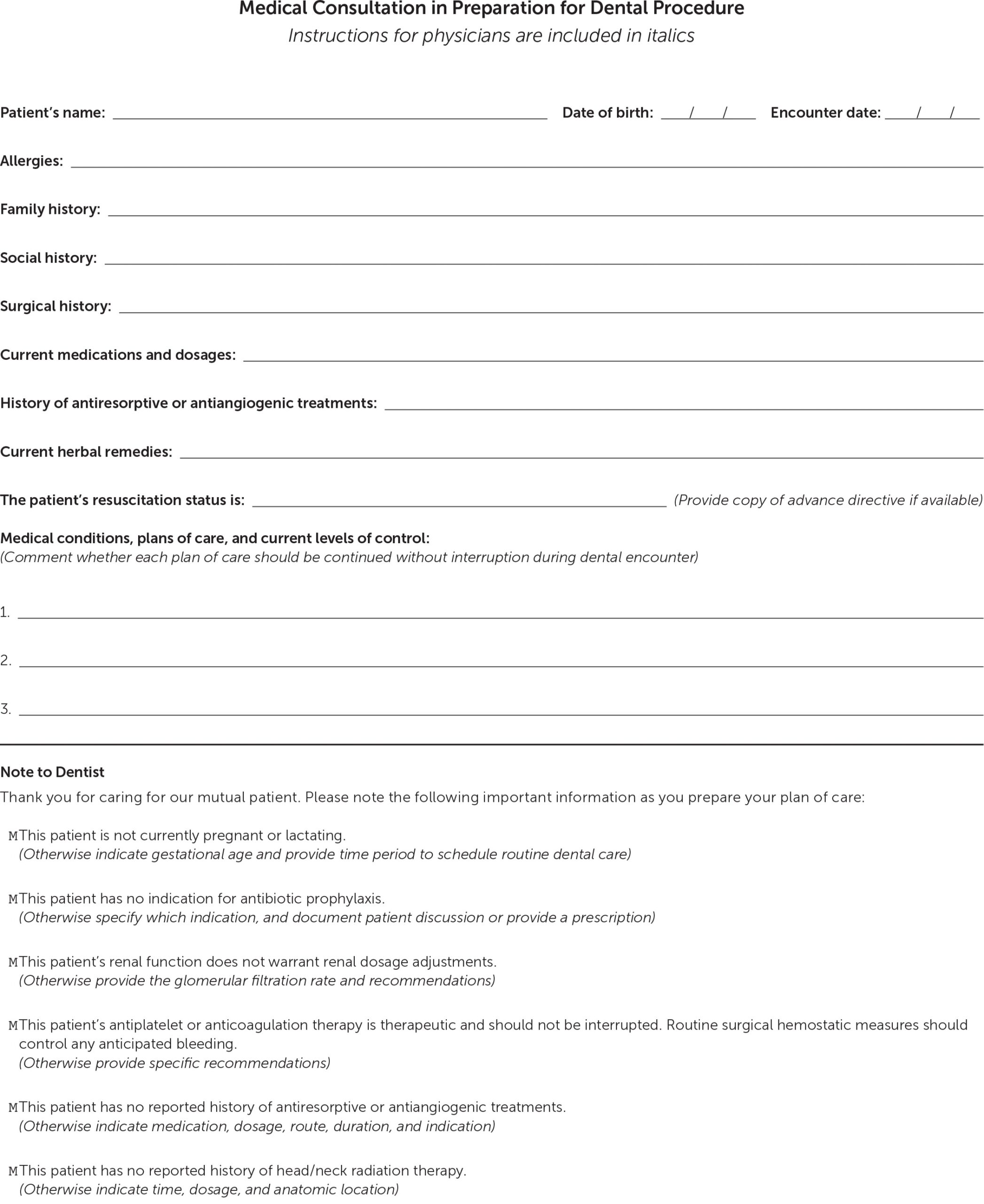 Medical Clearance For Common Dental Procedures AAFP