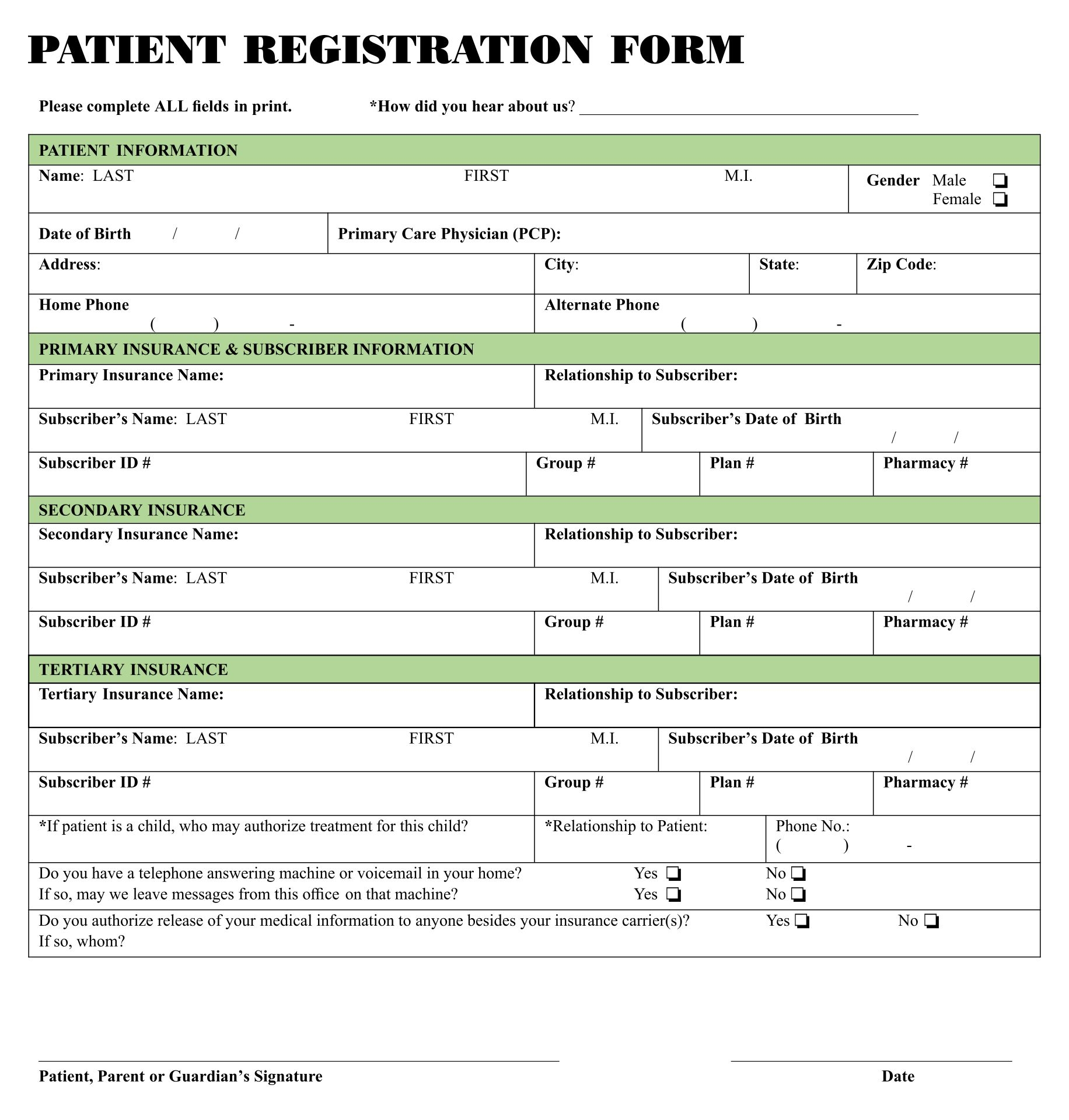 Medical Office Forms Templates 10 Free PDF Printables Printablee