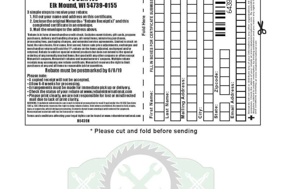 Menards 11 Rebate 6439 Purchases 5 12 19 5 18 19