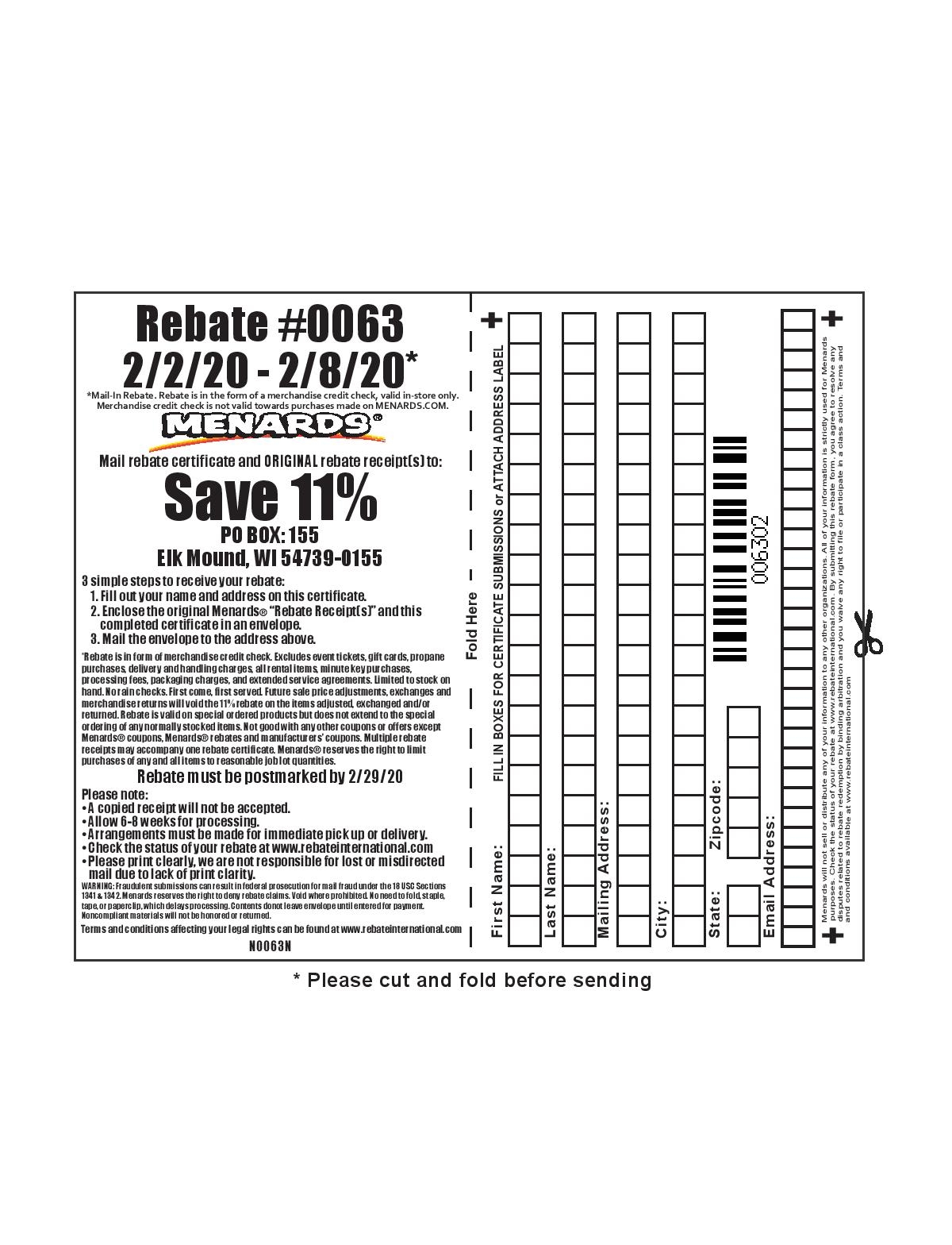 Menards Printable Rebate Forms