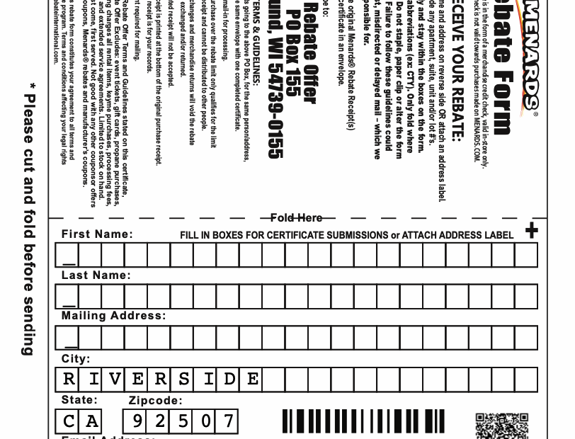 Menards Rebate Form How To Redeem Your Rebate MenardsRebate Form