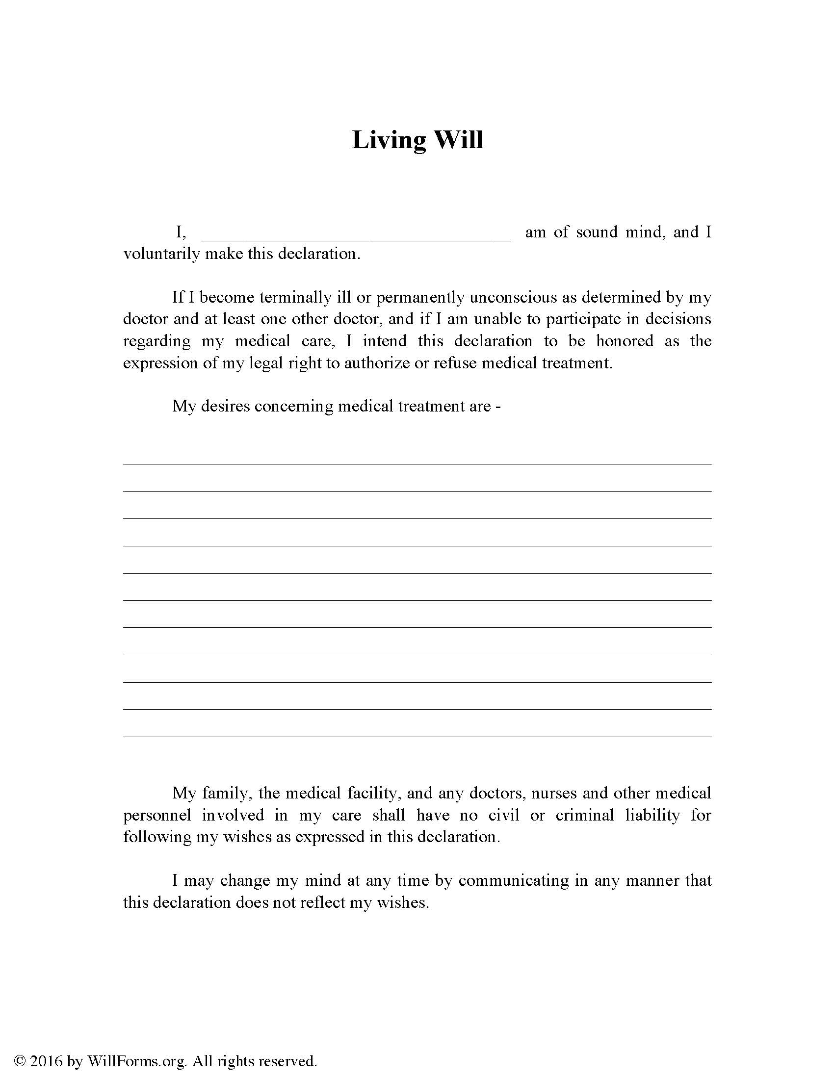 Michigan Advance Health Care Directive Living Will Form Will Forms Will Forms