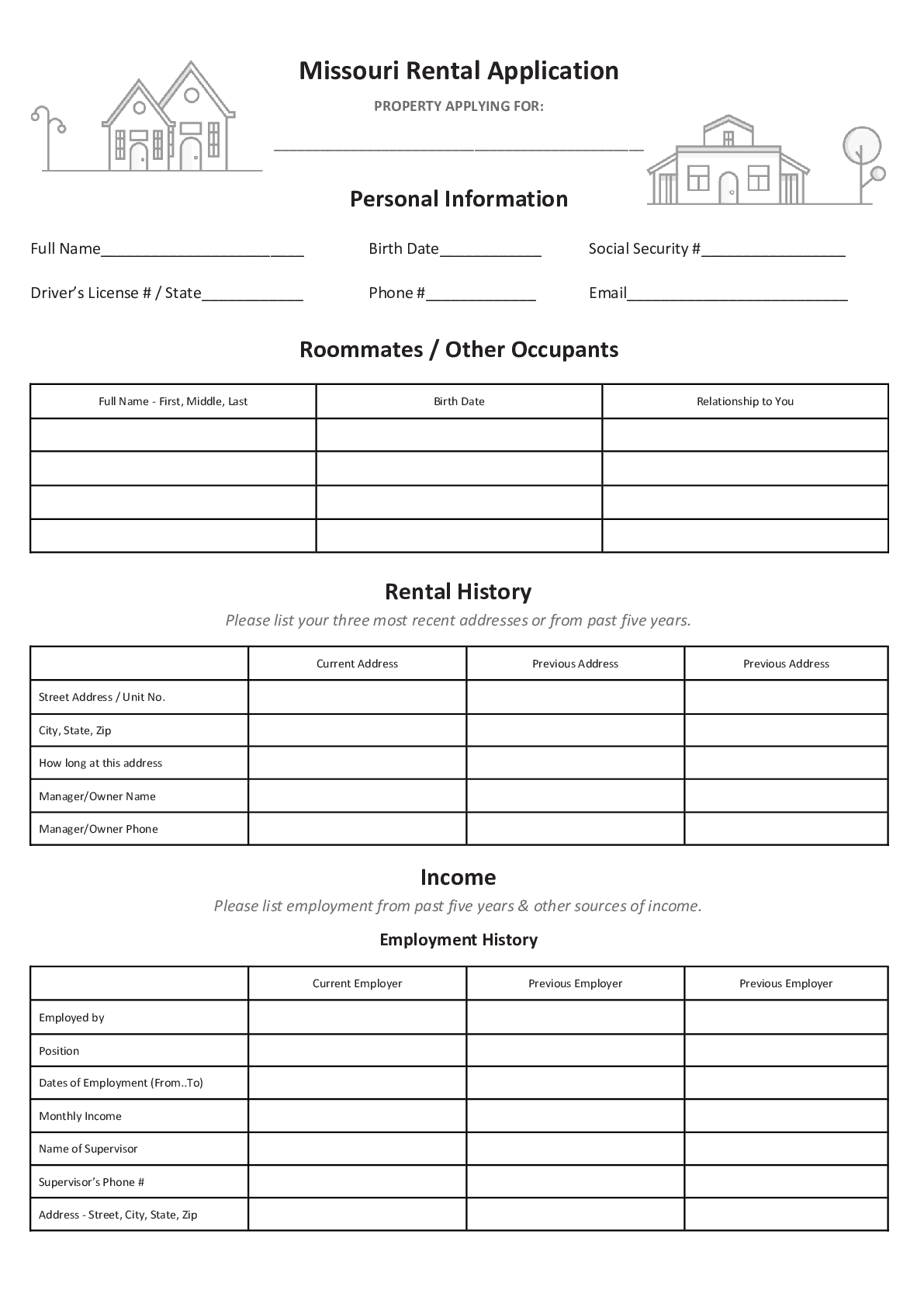 Missouri Rental Lease Agreement Template 2025 PDF U0026 DOC