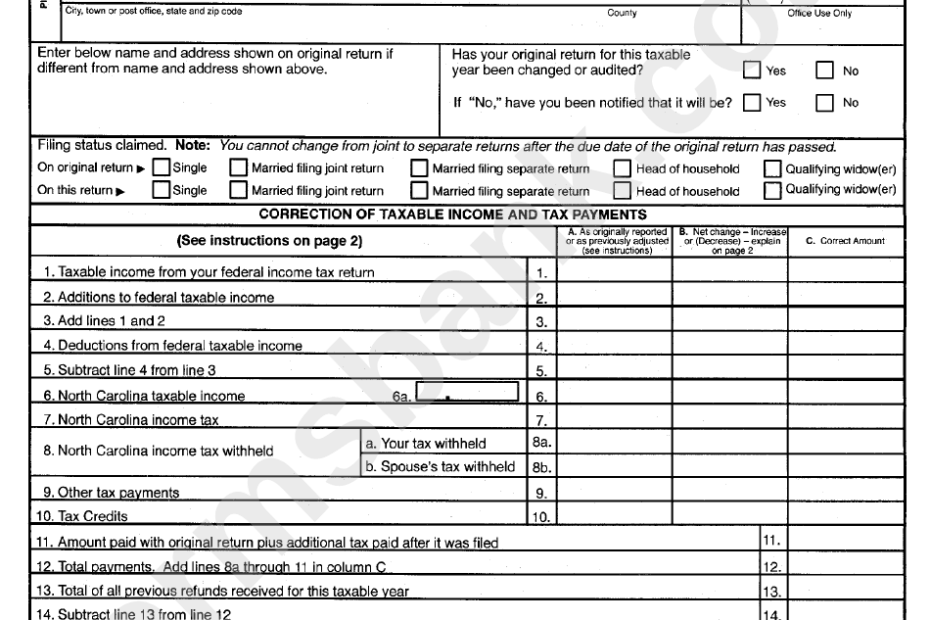 Nc State Income Tax Form