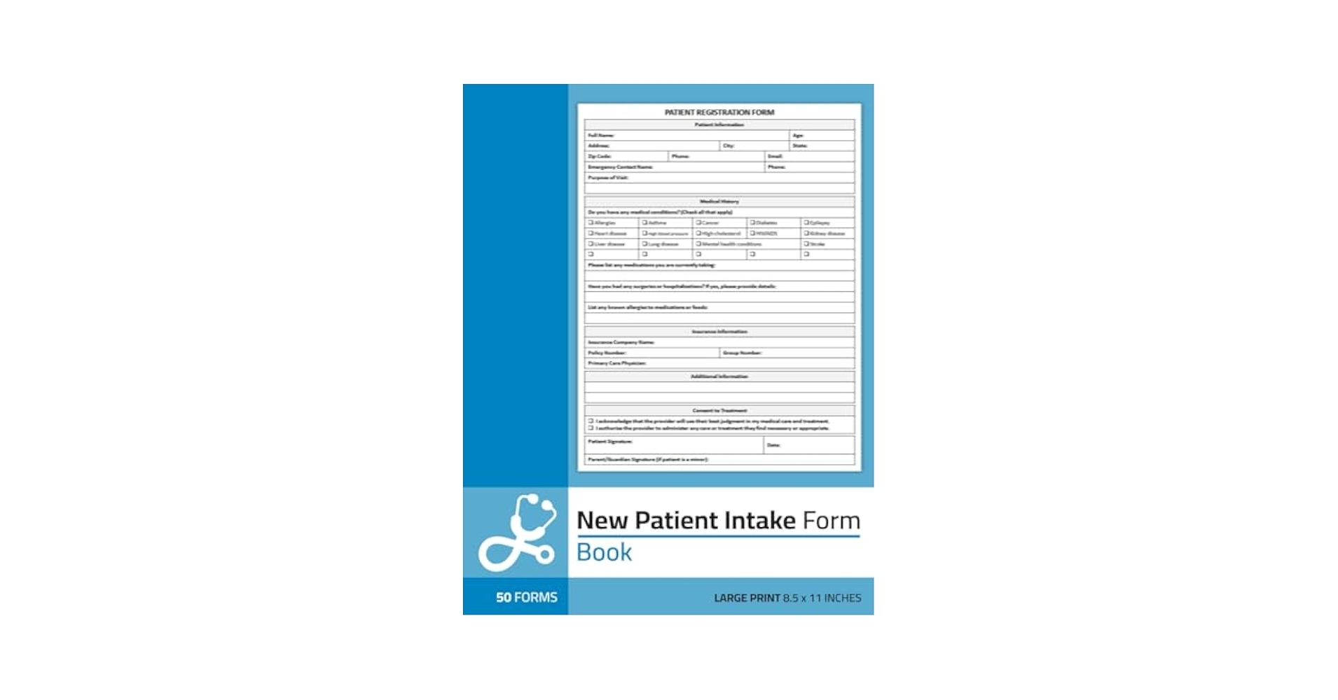 New Patient Intake Form Book Patient Registration Forms For 