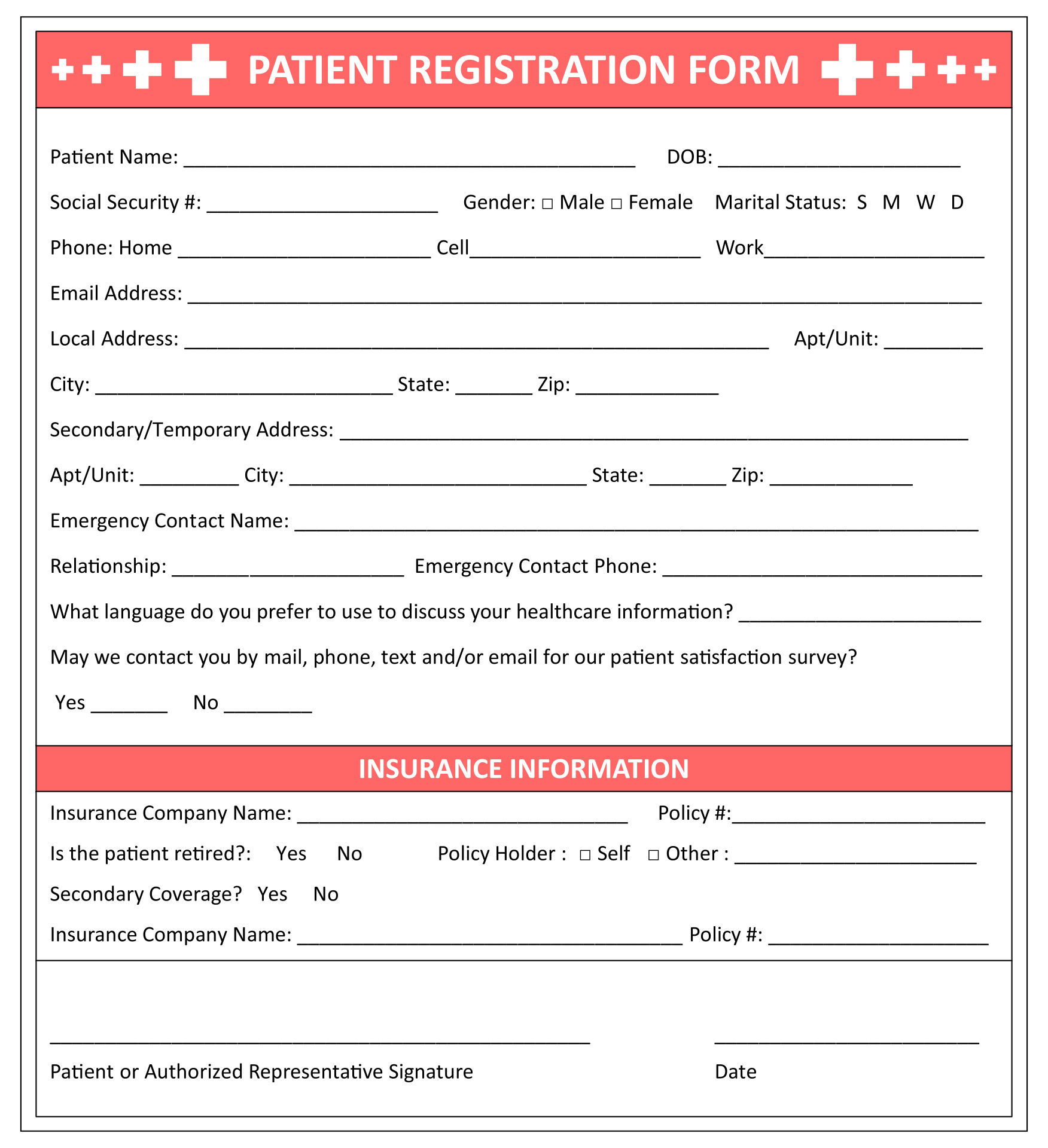 New Patient Medical Forms Form