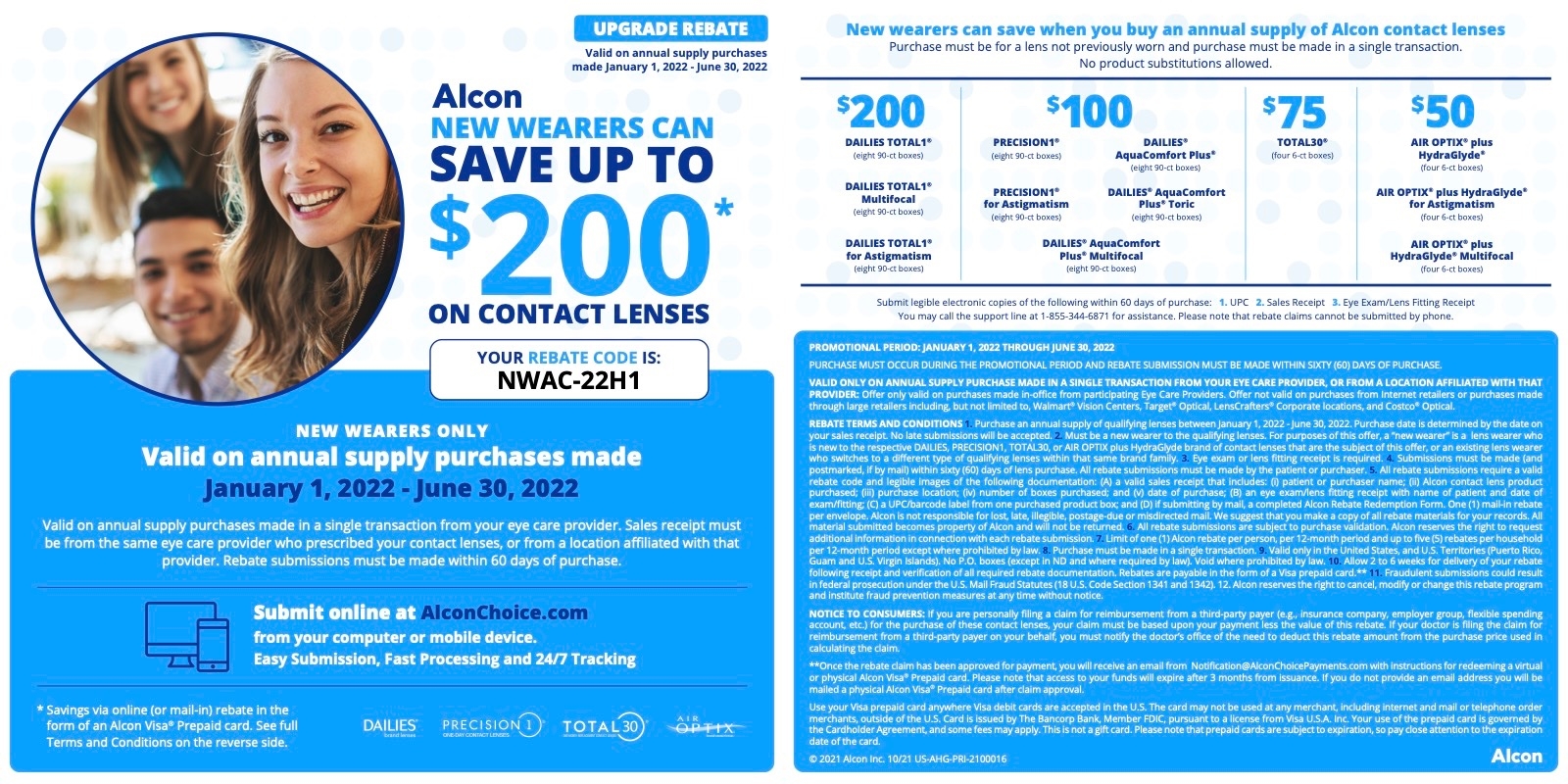 New To An Alcon Contact Lens Check Out Their New Wearer Rebate 